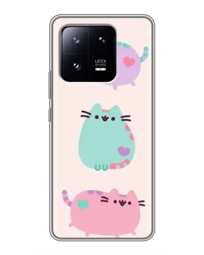 Чехол для Xiaomi 13 Pro с картинкой «Pusheen трио»