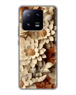 Чехол для Xiaomi 13 Pro с картинкой «Бежевый флористический декор»