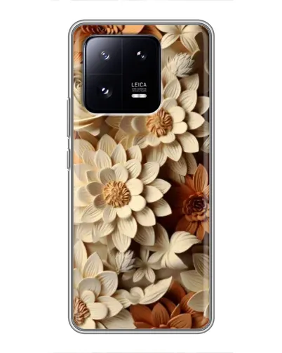 Чехол для Xiaomi 13 Pro с картинкой «Бежевый флористический декор»