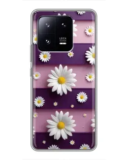 Чехол для Xiaomi 13 Pro с картинкой «Ромашки на фиолетовом»