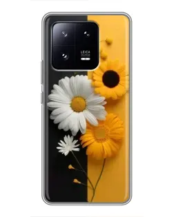 Чехол для Xiaomi 13 Pro с картинкой «Подсолнух и ромашка»