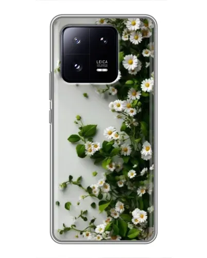 Чехол для Xiaomi 13 Pro с картинкой «Ветка мелких белых цветов»