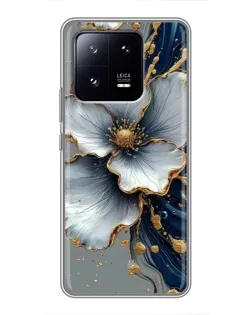 Чехол для Xiaomi 13 Pro с картинкой «Белый цветок и золотой флюид»