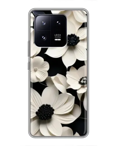 Чехол для Xiaomi 13 Pro с картинкой «Объемные белые цветы»