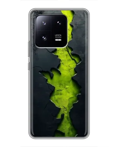 Чехол для Xiaomi 13 Pro с картинкой «Салатовый разлом скалы»