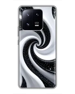 Чехол для Xiaomi 13 Pro с картинкой «Черно-белая спираль»