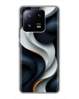 Чехол для Xiaomi 13 Pro с картинкой «Объемные черно-белые ленты»