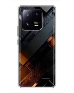 Чехол для Xiaomi 13 Pro с картинкой «Черные геометрические блоки»