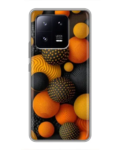 Чехол для Xiaomi 13 Pro с картинкой «Объемные оранжевые сферы»