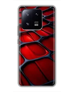 Чехол для Xiaomi 13 Pro с картинкой «Красная глянцевая сетка»