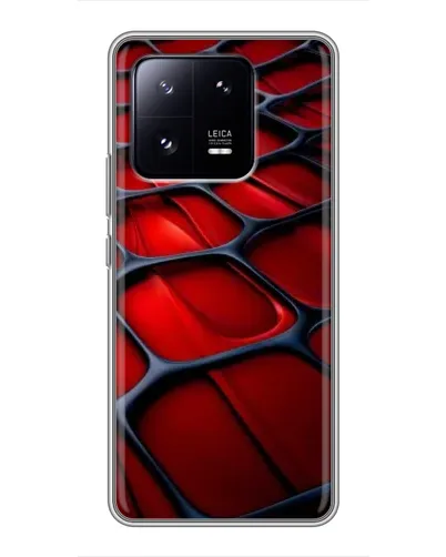 Чехол для Xiaomi 13 Pro с картинкой «Красная глянцевая сетка»