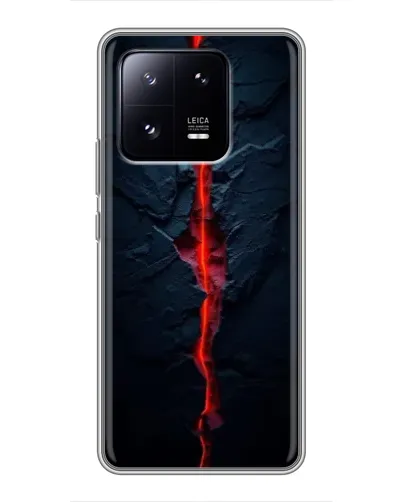 Чехол для Xiaomi 13 Pro с картинкой «Kрасная лавовая трещина»