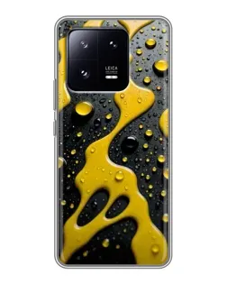 Чехол для Xiaomi 13 Pro с картинкой «Жидкое желтое золото»