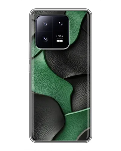 Чехол для Xiaomi 13 Pro с картинкой «Зеленые кожаные волны»