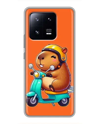 Чохол для Xiaomi 13 Pro з картинкою «Капібара на скутері»