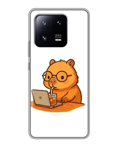 Чохол для Xiaomi 13 Pro з картинкою «Капібара з ноутбуком»