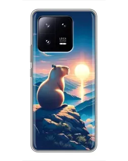 Чохол для Xiaomi 13 Pro з картинкою «Захід сонця з капібарою»