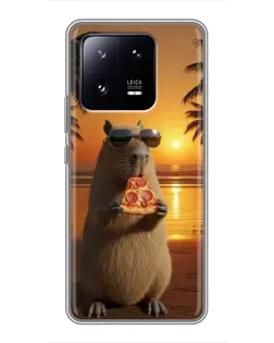 Чохол для Xiaomi 13 Pro з картинкою «Капібара з піцою»