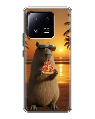 Чохол для Xiaomi 13 Pro з картинкою «Капібара з піцою»