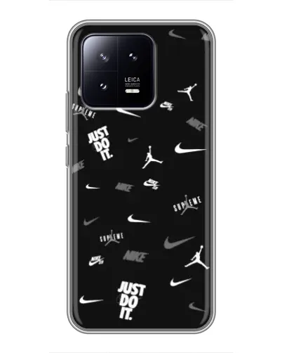 Чохол для Xiaomi 13 з картинкою «Nike Black Pattern» Чохол для Xiaomi 13 з картинкою «Nike Black Pattern»
