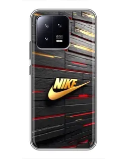 Чохол для Xiaomi 13 з картинкою «Золотий Nike на металі» Чохол для Xiaomi 13 з картинкою «Золотий Nike на металі»