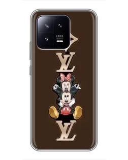 Чехол для Xiaomi 13 с картинкой «LV и Микки Маус»