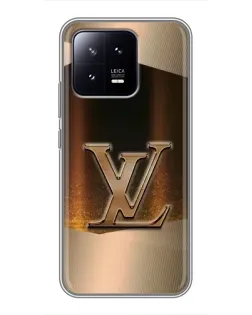 Чехол для Xiaomi 13 с картинкой «LV — золотое сияние»