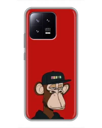 Чохол для Xiaomi 13 з картинкою «Bored Ape — червоний фон» Чохол для Xiaomi 13 з картинкою «Bored Ape — червоний фон»