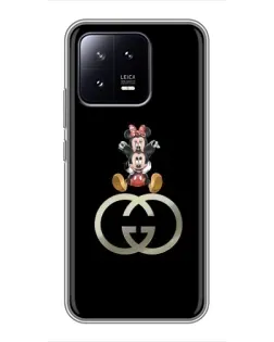 Чехол для Xiaomi 13 с картинкой «Минни Маус на лого»