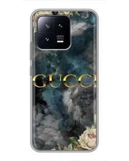 Чехол для Xiaomi 13 с картинкой «Абстрактные цветы Gucci»