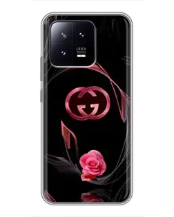 Чехол для Xiaomi 13 с картинкой «Gucci — неоновая роза»
