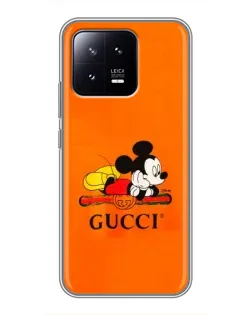 Чехол для Xiaomi 13 с картинкой «Микки Маус Gucci — оранж» Чехол для Xiaomi 13 с картинкой «Микки Маус Gucci — оранж»