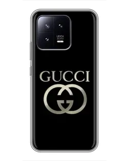 Чехол для Xiaomi 13 с картинкой «Gucci — золото на черном» Чехол для Xiaomi 13 с картинкой «Gucci — золото на черном»
