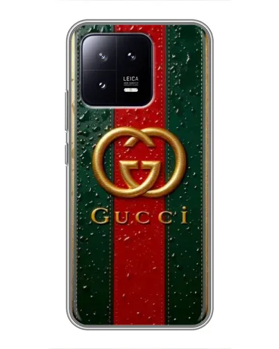 Чохол для Xiaomi 13 з картинкою «Gucci — фірмова смуга та золото» Чохол для Xiaomi 13 з картинкою «Gucci — фірмова смуга та золото»