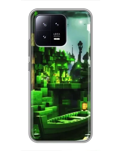 Чохол для Xiaomi 13 з картинкою «Minecraft лісовий пейзаж»