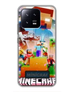Чохол для Xiaomi 13 з картинкою «Minecraft герої гри»