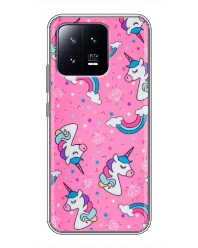 Чохол для Xiaomi 13 з картинкою «Unicorn паттерн рожевий»