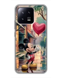 Чехол для Xiaomi 13 с картинкой «Микки и шарик-сердце»