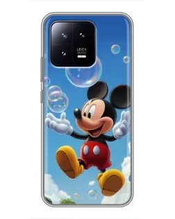 Чехол для Xiaomi 13 с картинкой «Mickey и мыльные пузыри»