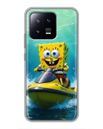 Чехол для Xiaomi 13 с картинкой «Спанч Боб на гидроцикле» Чехол для Xiaomi 13 с картинкой «Спанч Боб на гидроцикле»