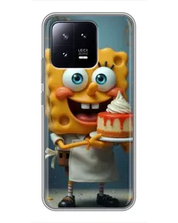 Чехол для Xiaomi 13 с картинкой «Повар Спанч Боб»