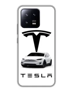 Чохол для Xiaomi 13 з картинкою «Tesla White Style»