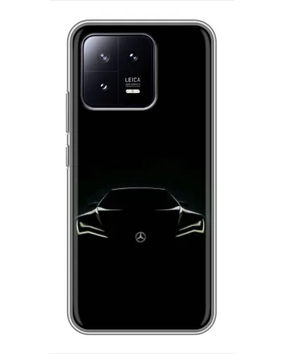 Чехол для Xiaomi 13 с картинкой «Mercedes — силуэт авто» Чехол для Xiaomi 13 с картинкой «Mercedes — силуэт авто»