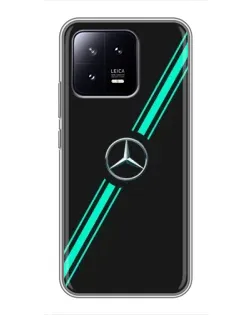 Чехол для Xiaomi 13 с картинкой «Спортивные линии Mercedes» Чехол для Xiaomi 13 с картинкой «Спортивные линии Mercedes»