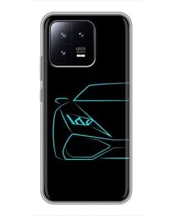 Чохол для Xiaomi 13 з картинкою «Блакитний силует Lamborghini» Чохол для Xiaomi 13 з картинкою «Блакитний силует Lamborghini»