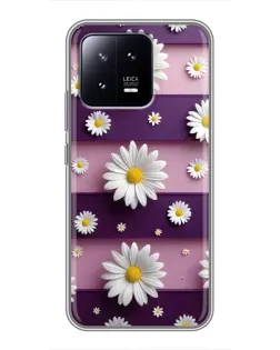 Чохол для Xiaomi 13 з картинкою «Ромашки на фіолетовому»