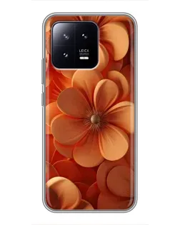 Чохол для Xiaomi 13 з картинкою «Помаранчева макро квітка»