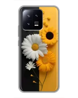 Чохол для Xiaomi 13 з картинкою «Соняшник та ромашка»