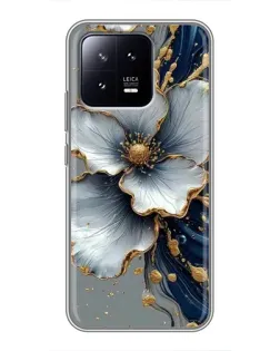 Чохол для Xiaomi 13 з картинкою «Біла квітка та золотий флюїд»