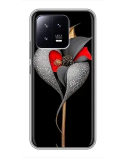Чохол для Xiaomi 13 з картинкою «Срібна фантазійна квітка»